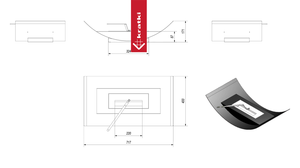 Tischkamin BIOMISA Bioethanol – Schwarz – Ansicht 5