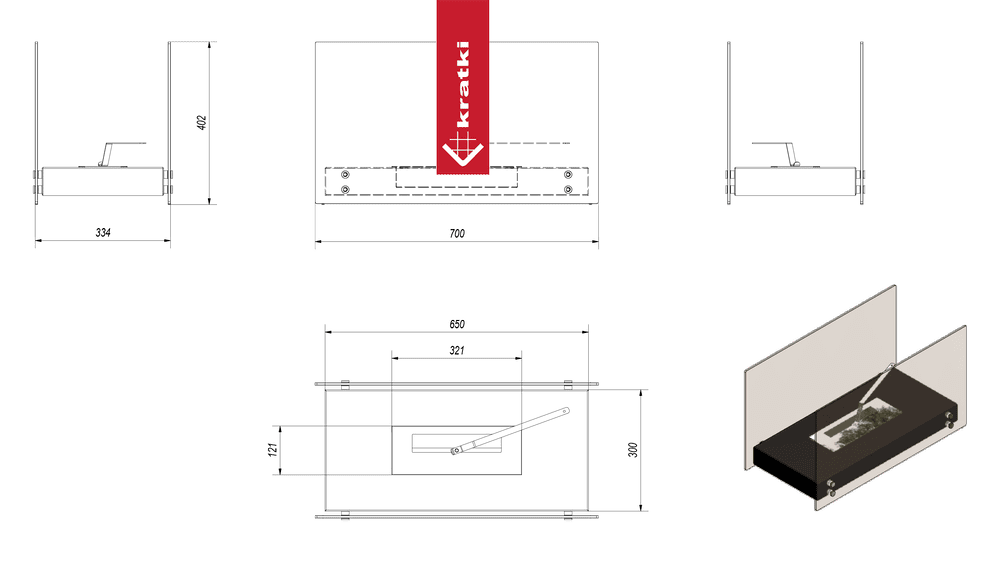 Standkamin HOTEL Bioethanol – Schwarz – Ansicht 5