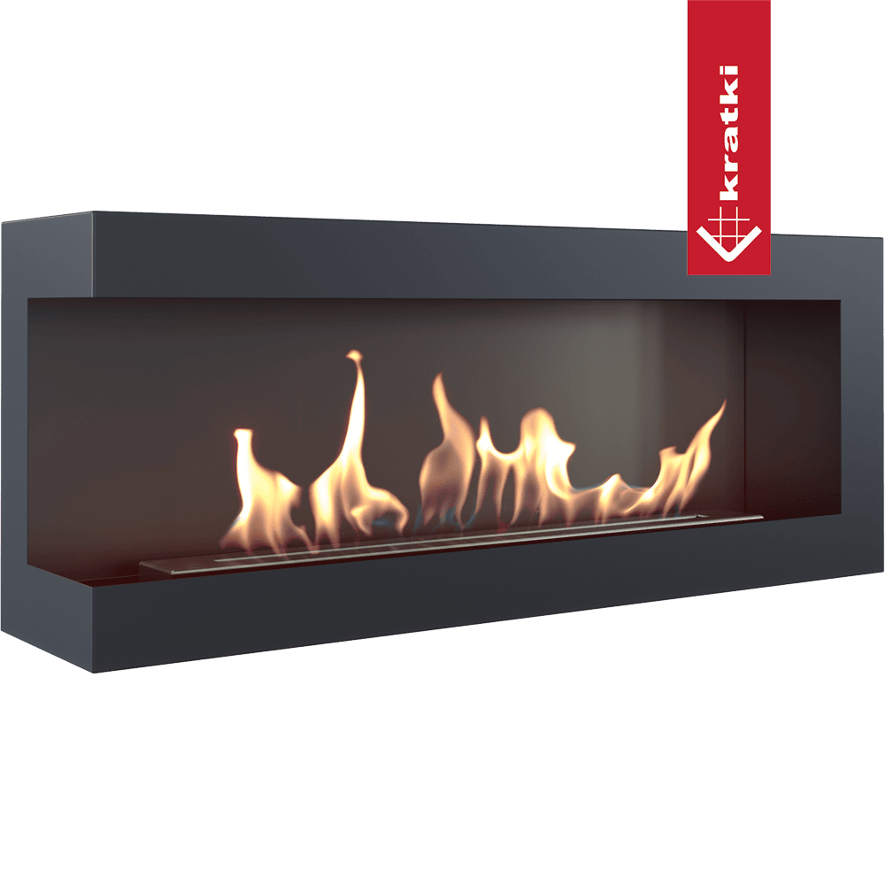 Bioethanol-Eckkamin Delta 1200 links in Schwarz – Ansicht 1