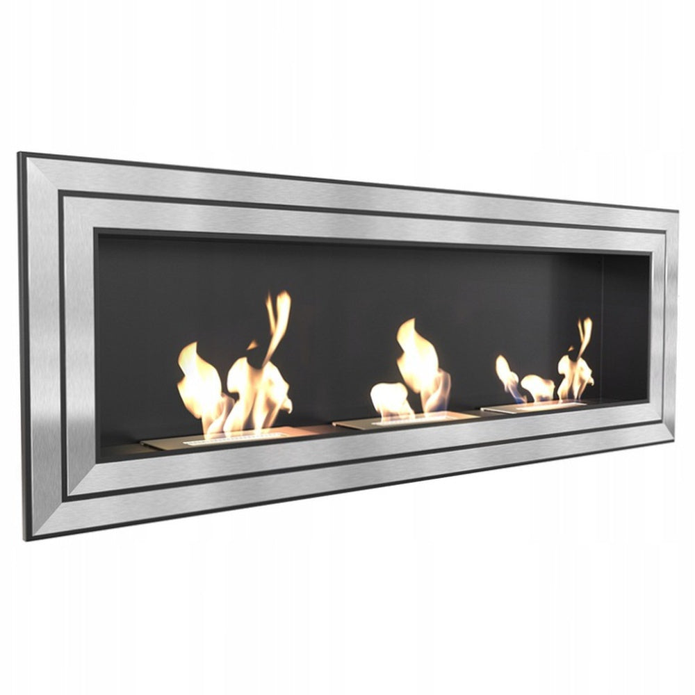 Wandkamin Juliet 1800 Bioethanol mit silberfarbener Front – Ansicht 3
