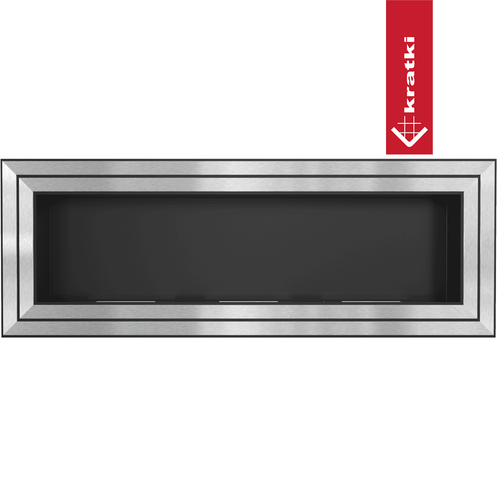 Wandkamin Juliet 1800 Bioethanol mit silberfarbener Front – Ansicht 4