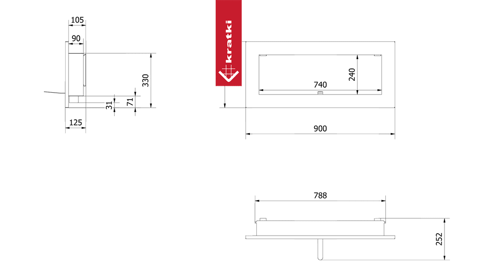 Wandkamin DELTA 2 SLIM Bioethanol – Schwarz – Ansicht 5