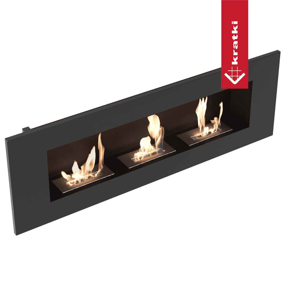 Wandkamin DELTA 3 Bioethanol – Schwarz – Ansicht 4