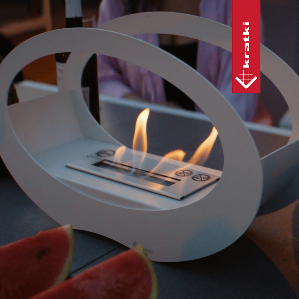 Standkamin ECHO Bioethanol – Weiss – Ansicht 1