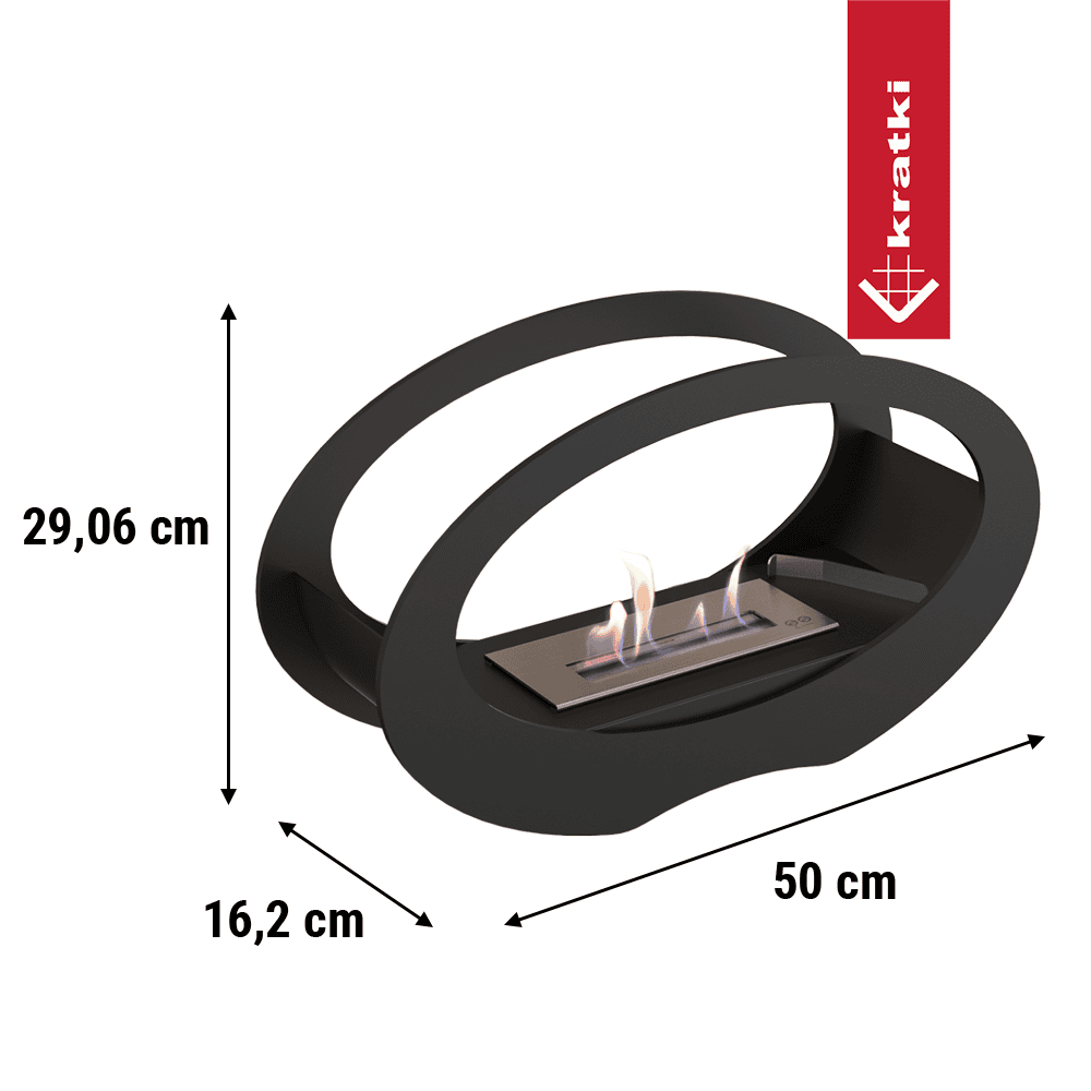 Standkamin ECHO Bioethanol – Schwarz – Ansicht 4