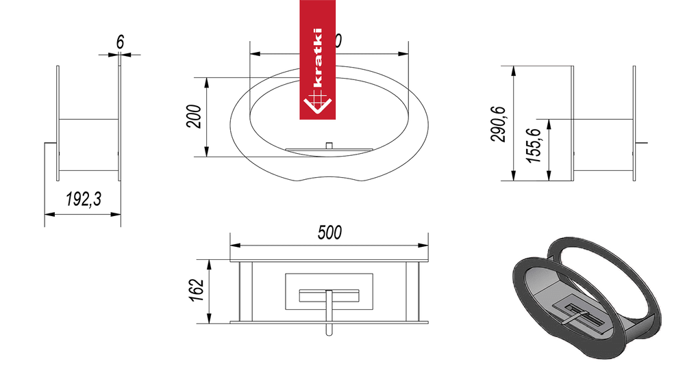 Standkamin ECHO Bioethanol – Schwarz – Ansicht 5