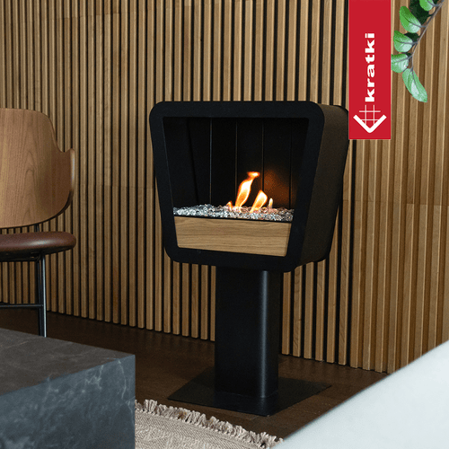 Standkamin PRISMO Bioethanol – Eiche – Ansicht 2