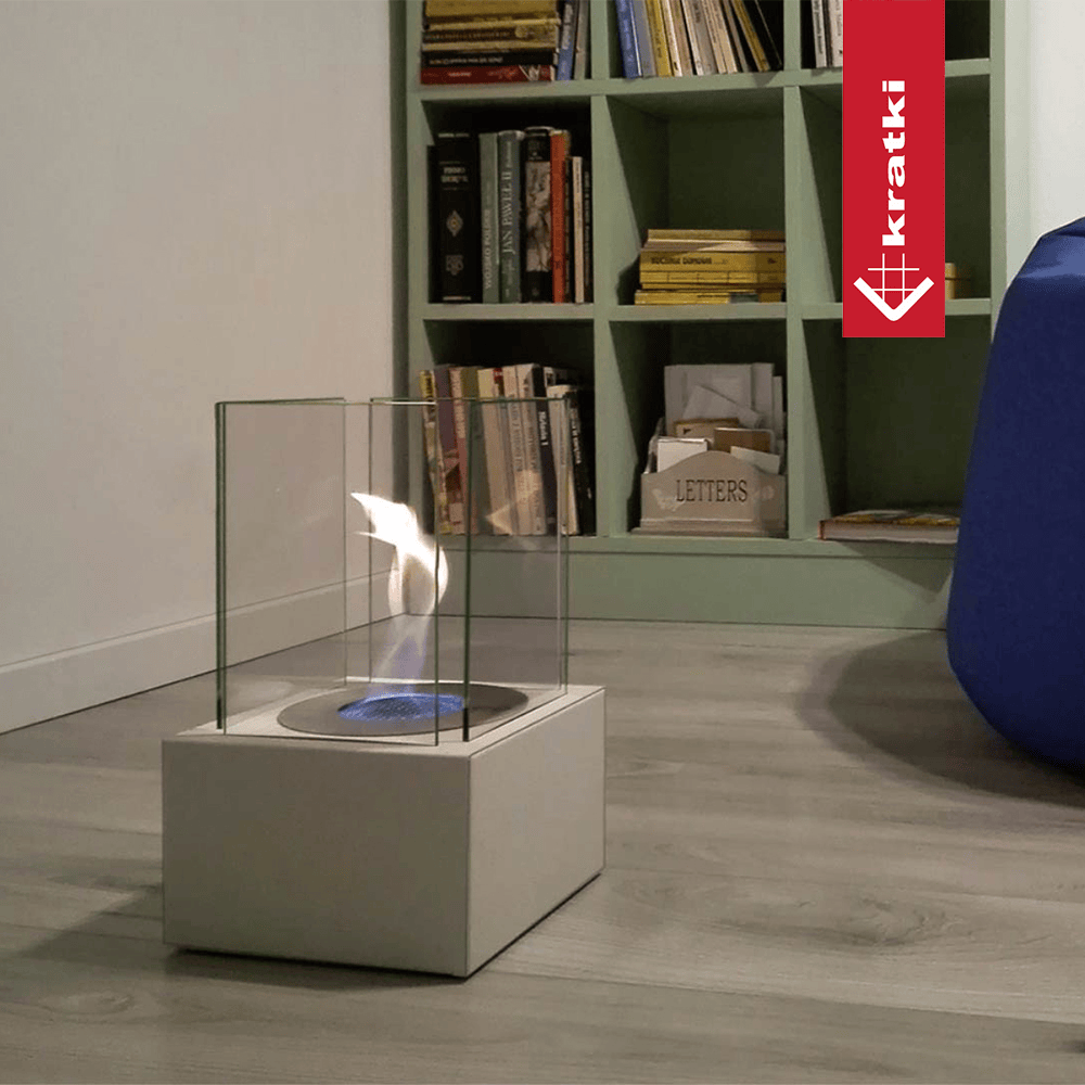 Standkamin TANGO 1 Bioethanol – Weiss – Ansicht 1