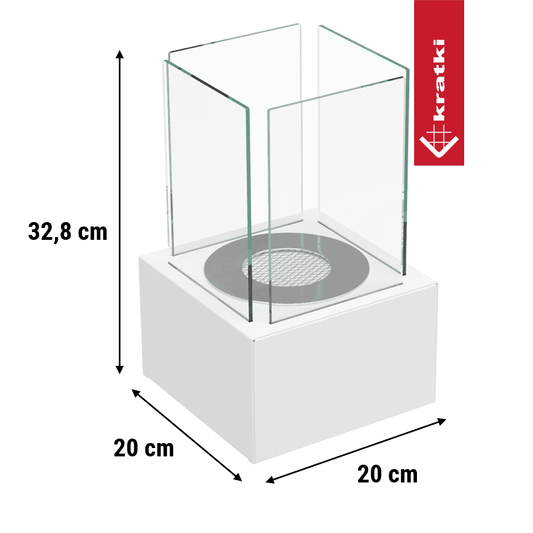 Standkamin TANGO 1 Bioethanol – Weiss – Ansicht 2