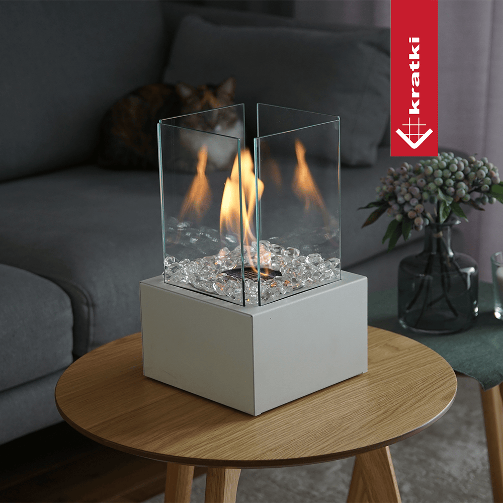 Standkamin TANGO 1 Bioethanol – Weiss – Ansicht 4
