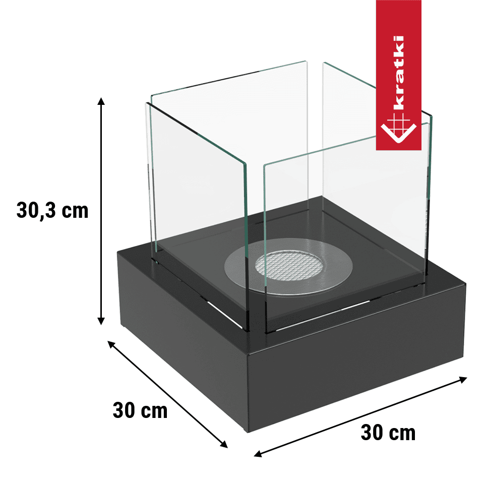Standkamin TANGO 3 Bioethanol – Schwarz – Ansicht 2