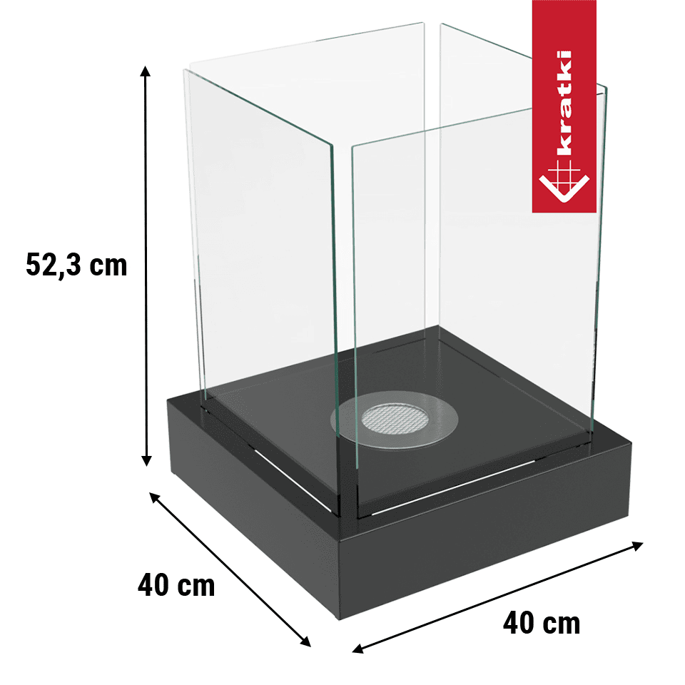 Standkamin TANGO 4 Bioethanol – Schwarz – Ansicht 4