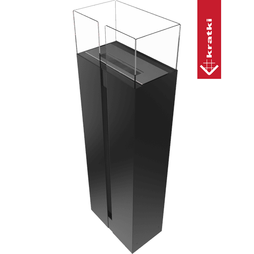 Standkamin ROMEO Schwarz – Produktaufnahme auf weissem Hintergrund