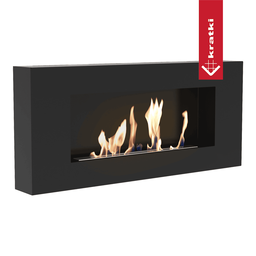 Wandkamin Delta Flat Bioethanol in Schwarz – Produktansicht