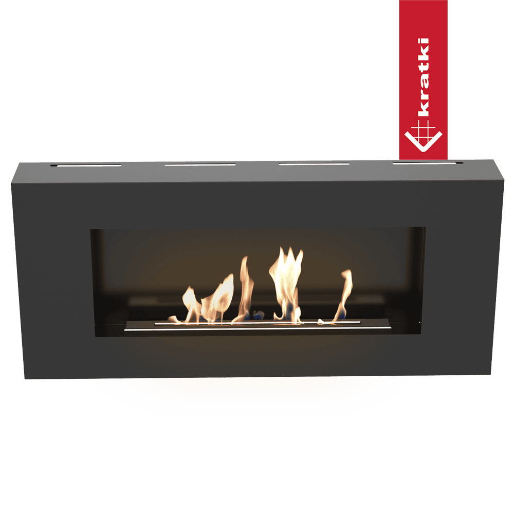 Wandkamin Delta Flat Bioethanol in Schwarz – Detailansicht
