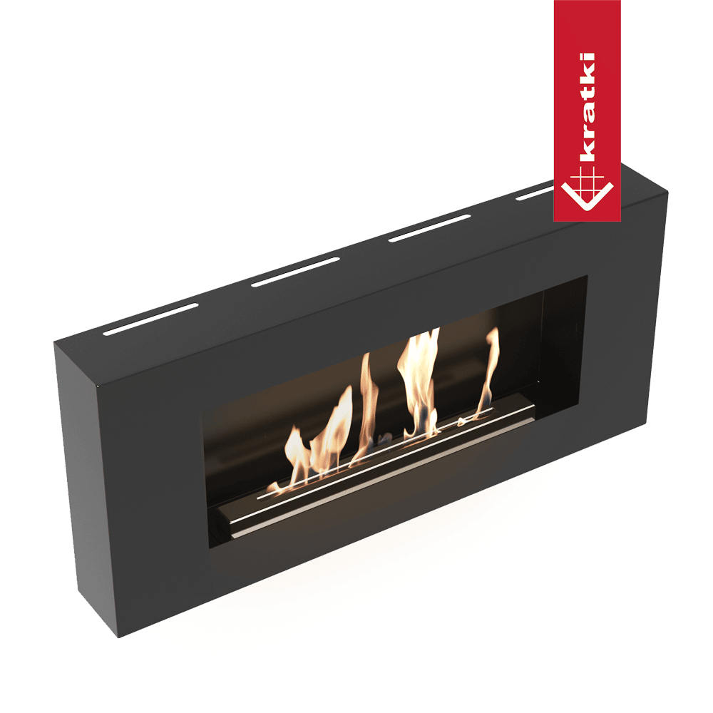 Wandkamin Delta Flat Bioethanol in Schwarz – weitere Ansicht